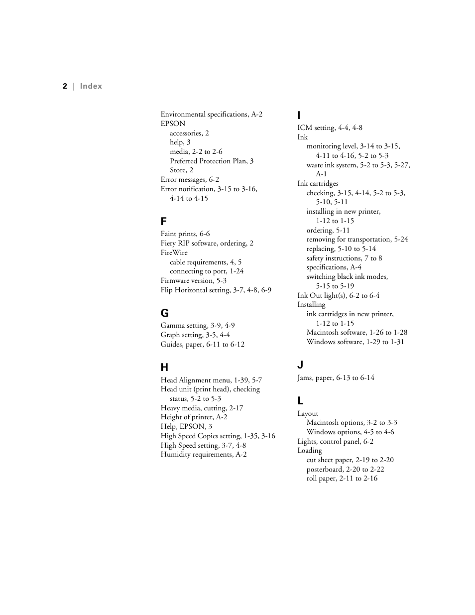 Epson 10600 User Manual | Page 179 / 183