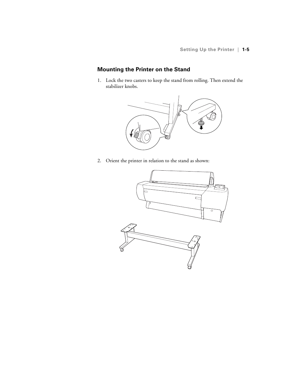 Mounting the printer on the stand | Epson 10600 User Manual | Page 20 / 183