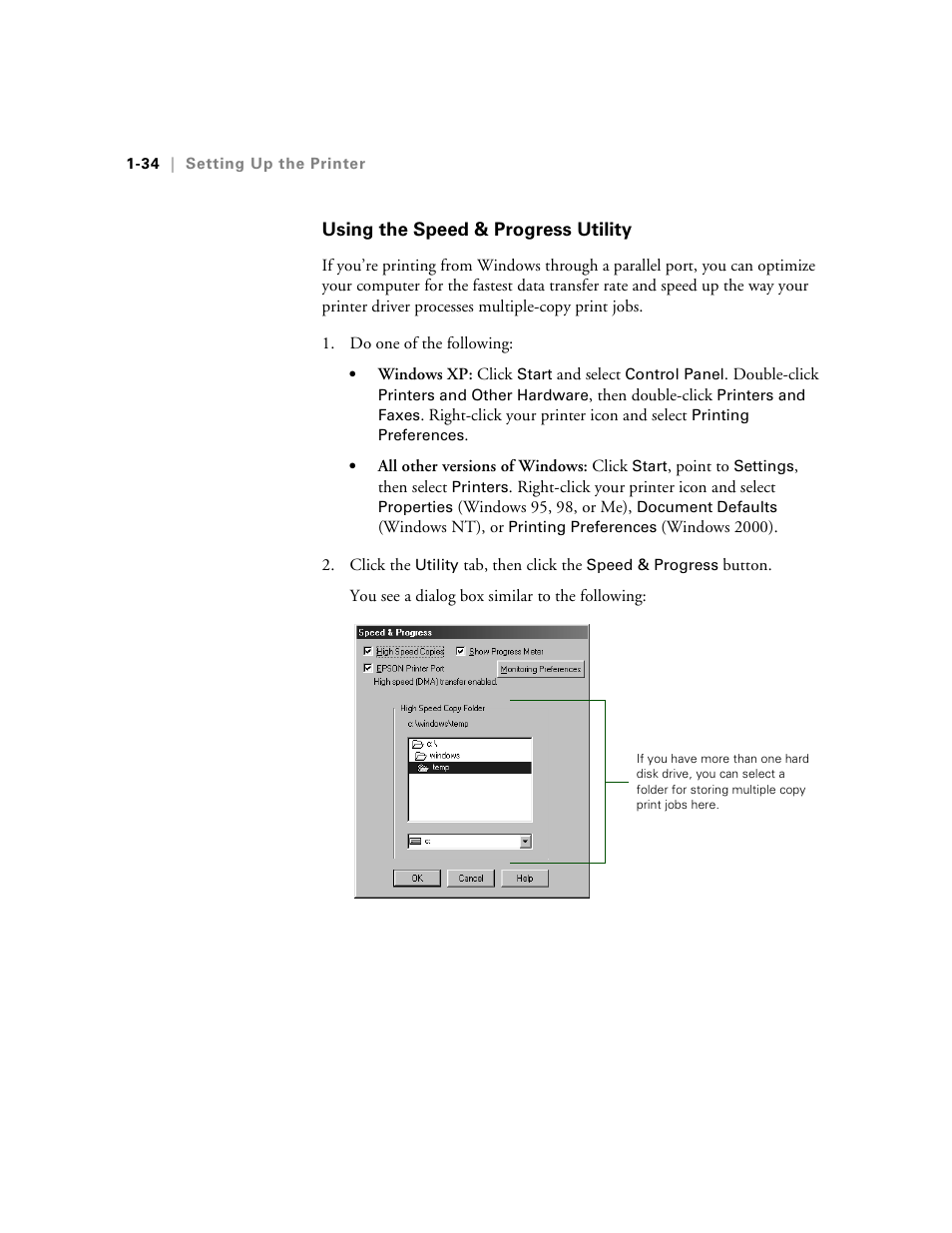 Using the speed & progress utility | Epson 10600 User Manual | Page 49 / 183