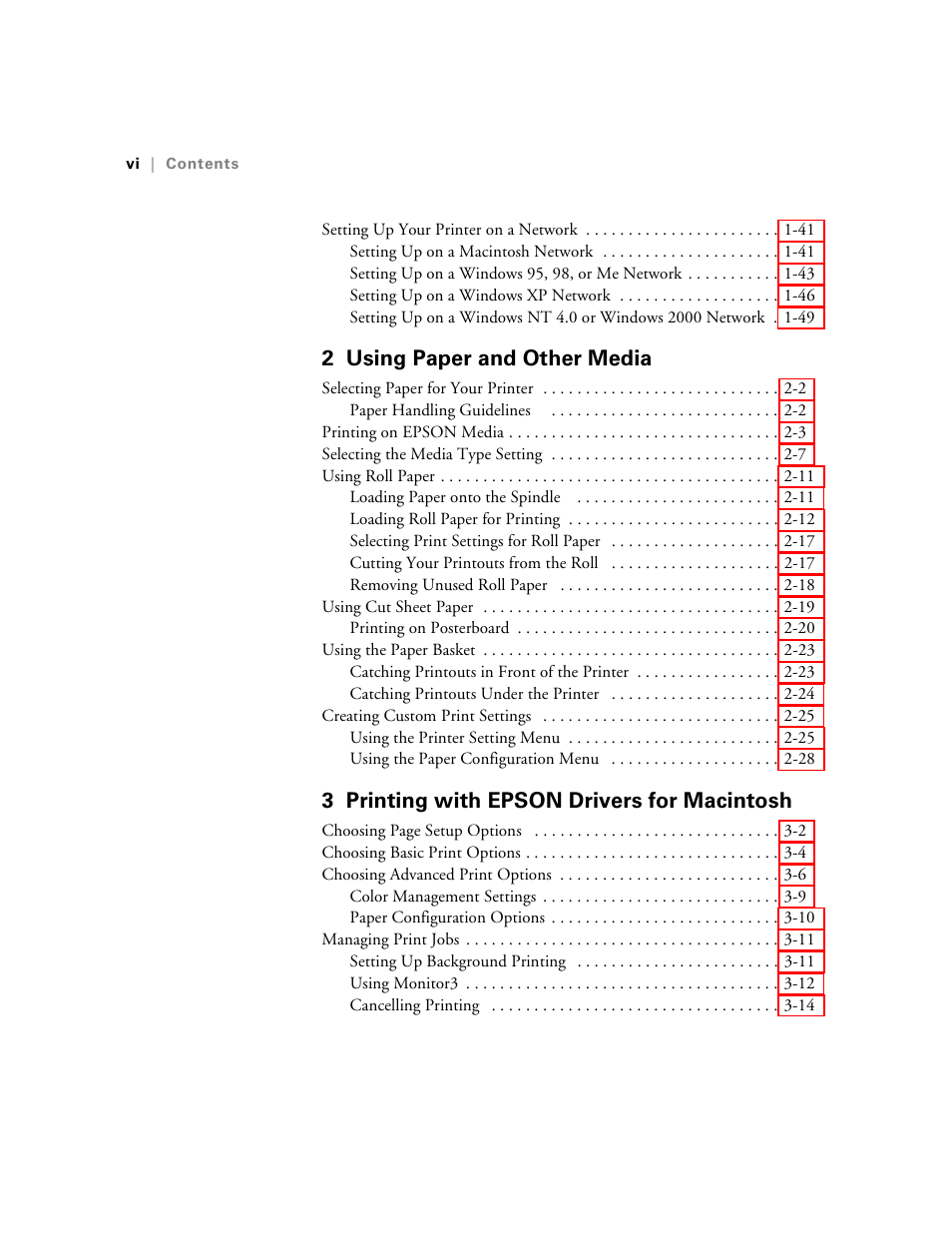 2 using paper and other media, 3 printing with epson drivers for macintosh | Epson 10600 User Manual | Page 5 / 183