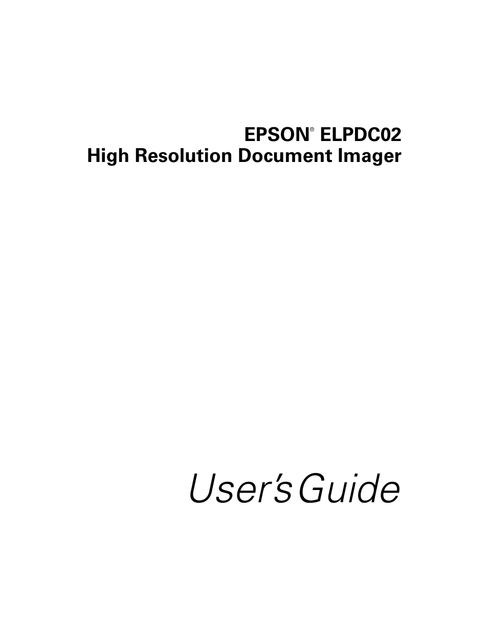 Epson ELPDC02 User Manual | 55 pages