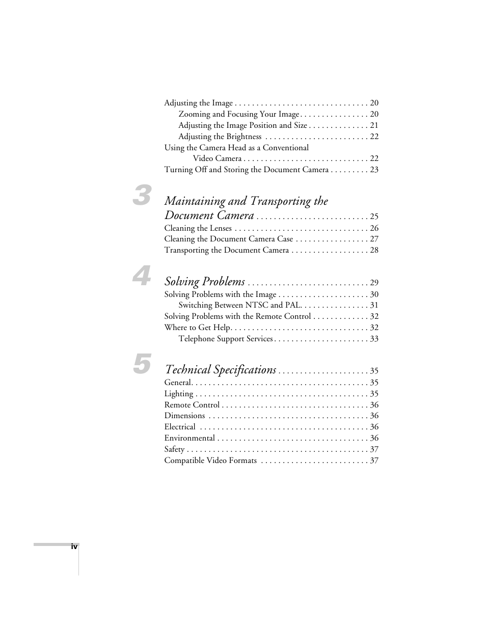 Epson ELPDC02 User Manual | Page 4 / 55