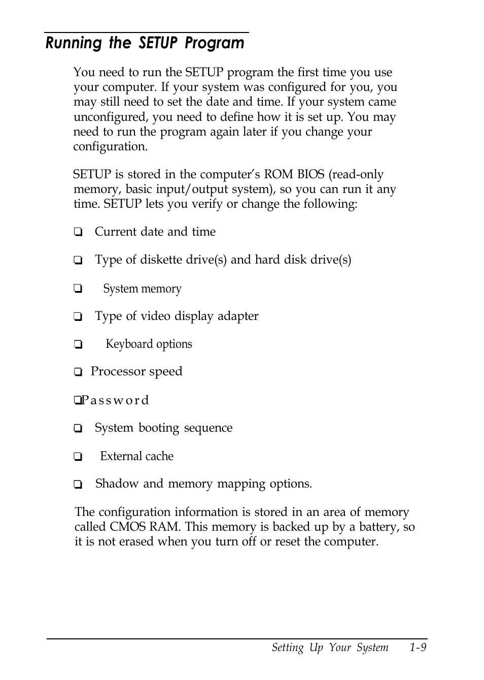 Running the setup program | Epson EL 486UC User Manual | Page 25 / 132