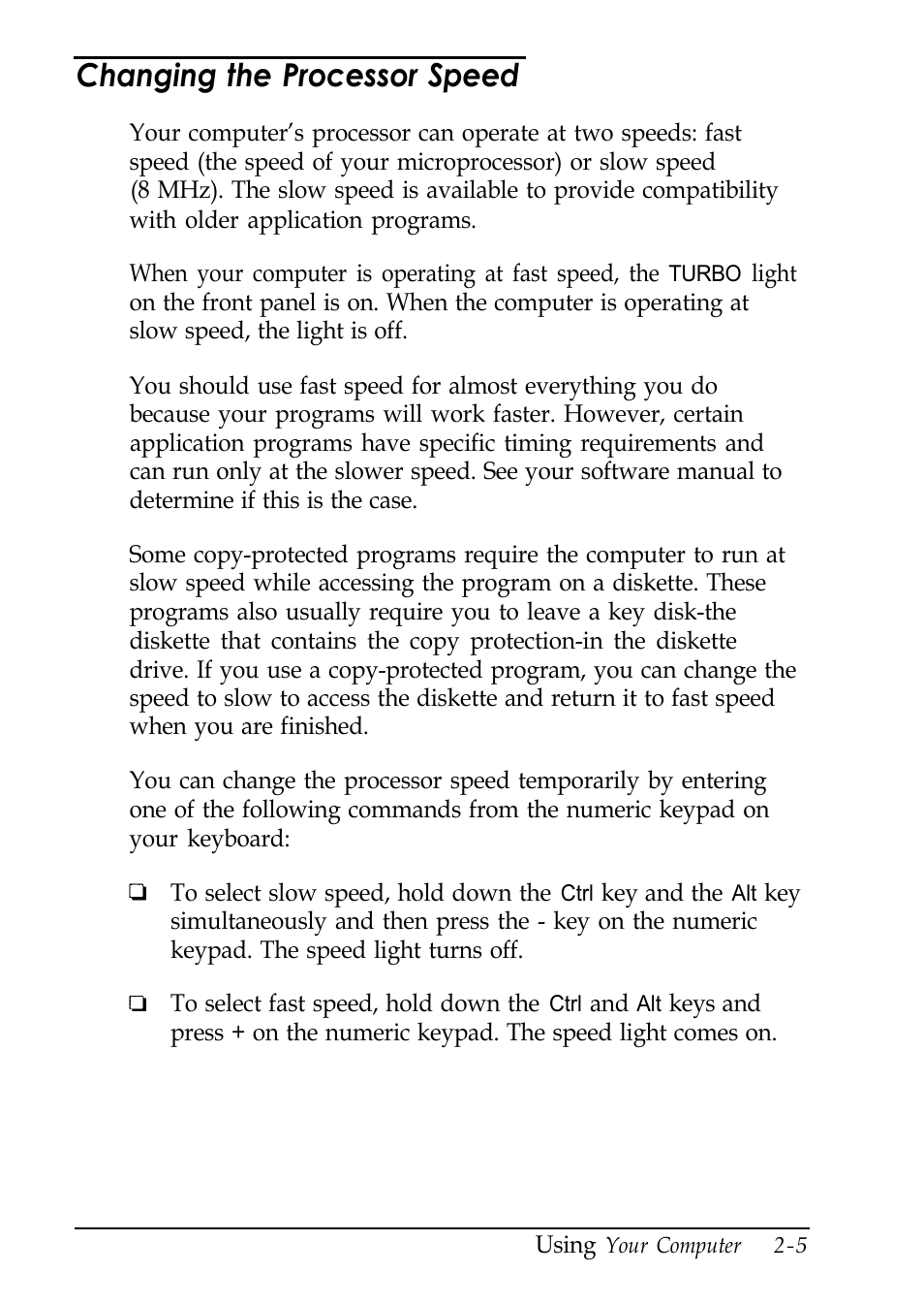 Changing the processor speed | Epson EL 486UC User Manual | Page 42 / 132