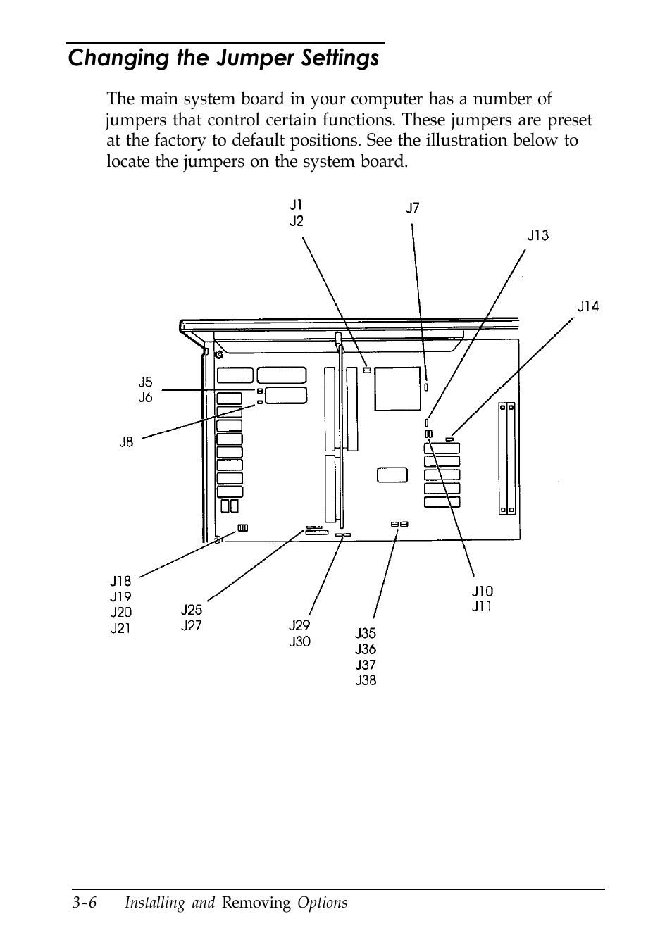 Changing the jumper settings | Epson EL 486UC User Manual | Page 49 / 132