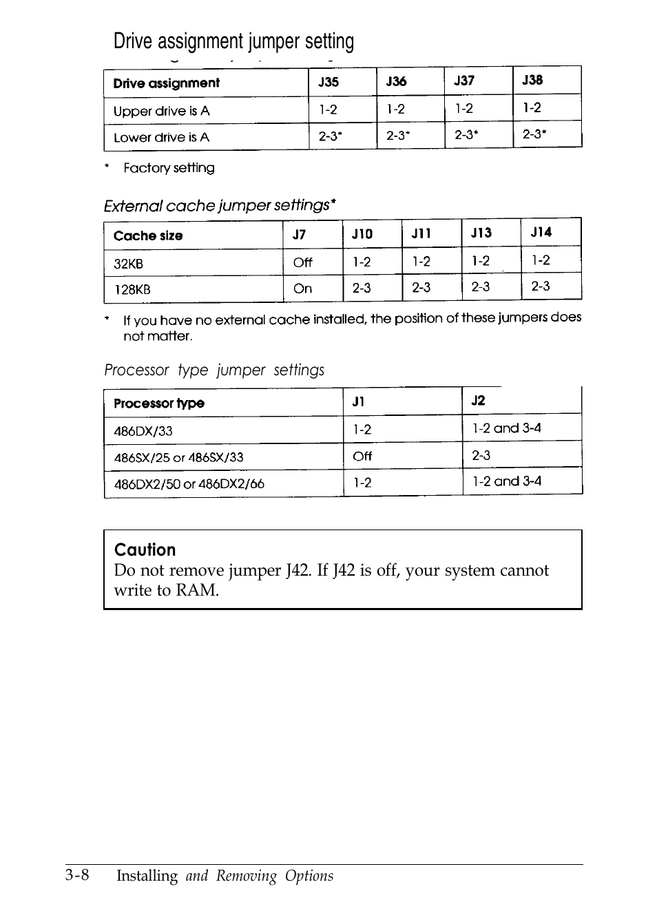 Drive assignment jumper setting | Epson EL 486UC User Manual | Page 51 / 132