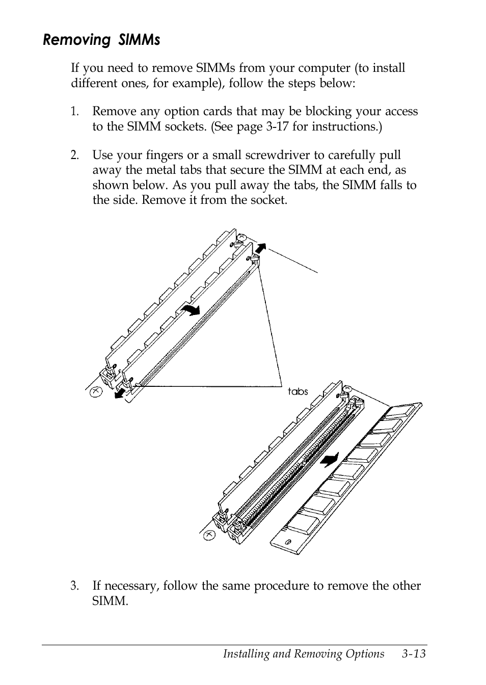 Removing slmms | Epson EL 486UC User Manual | Page 56 / 132