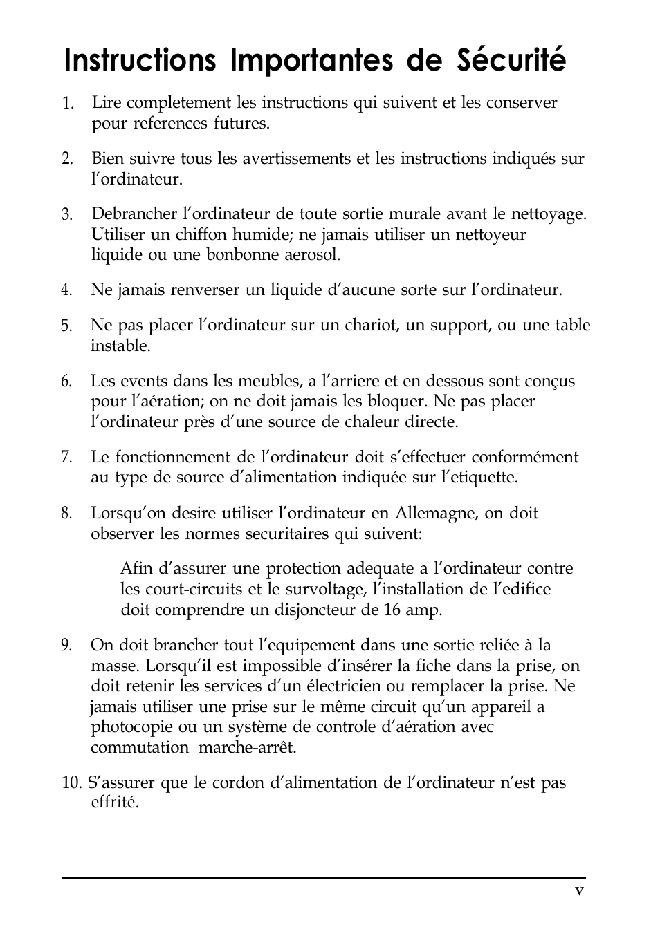 Instructions importantes de sécurité | Epson EL 486UC User Manual | Page 6 / 132