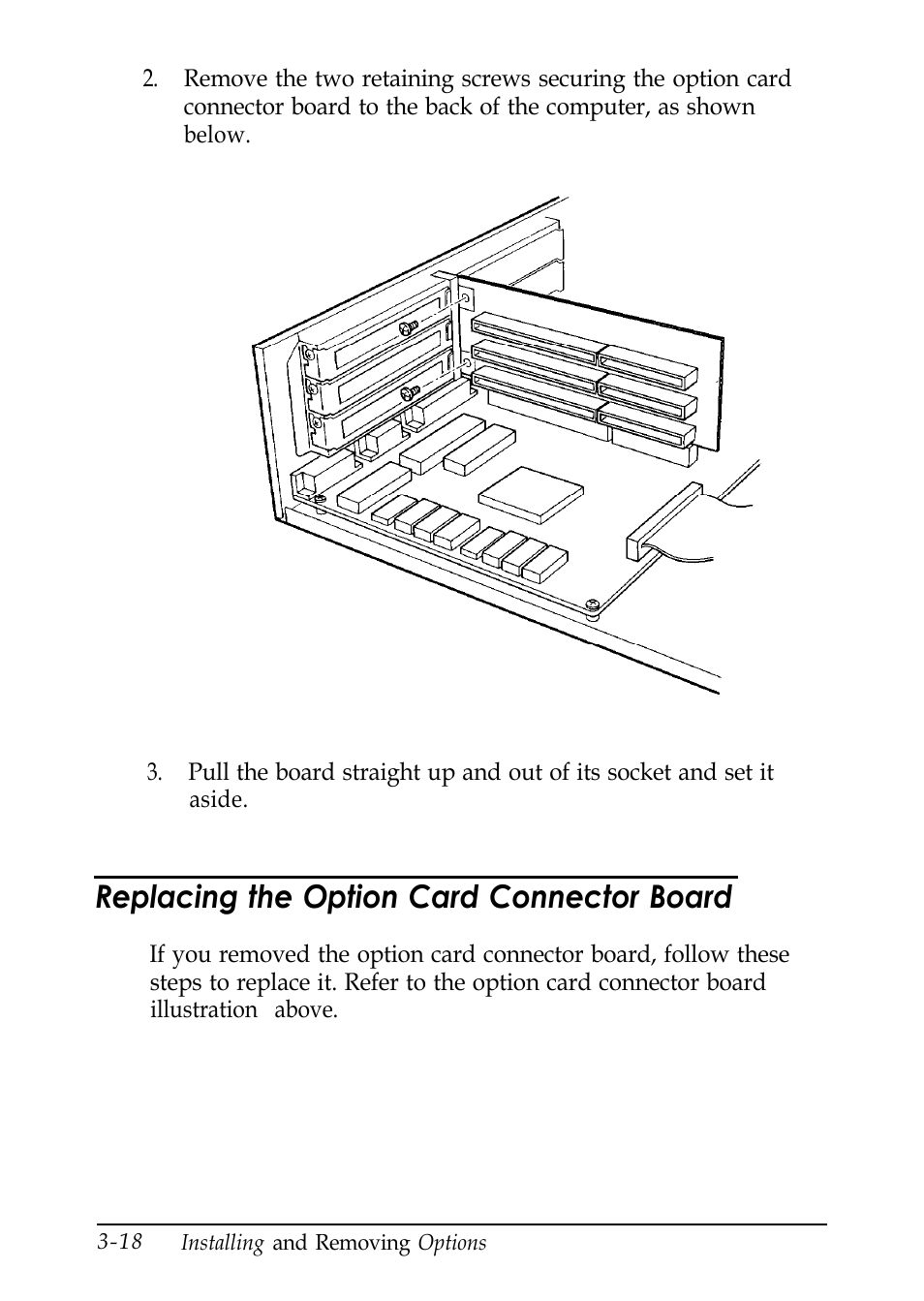 Replacing the option card connector board | Epson EL 486UC User Manual | Page 61 / 132