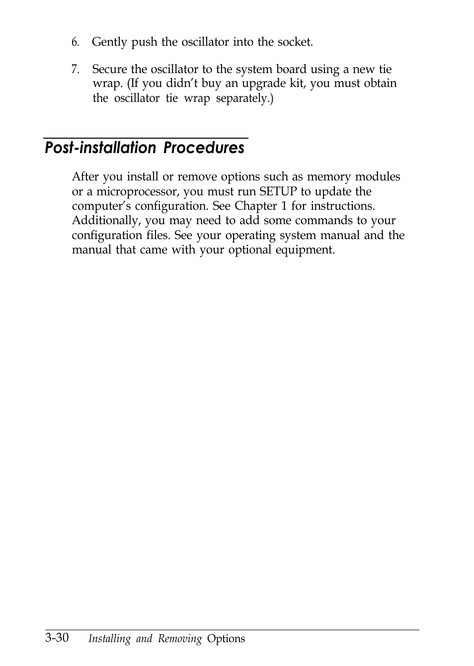 Post-installation procedures | Epson EL 486UC User Manual | Page 73 / 132