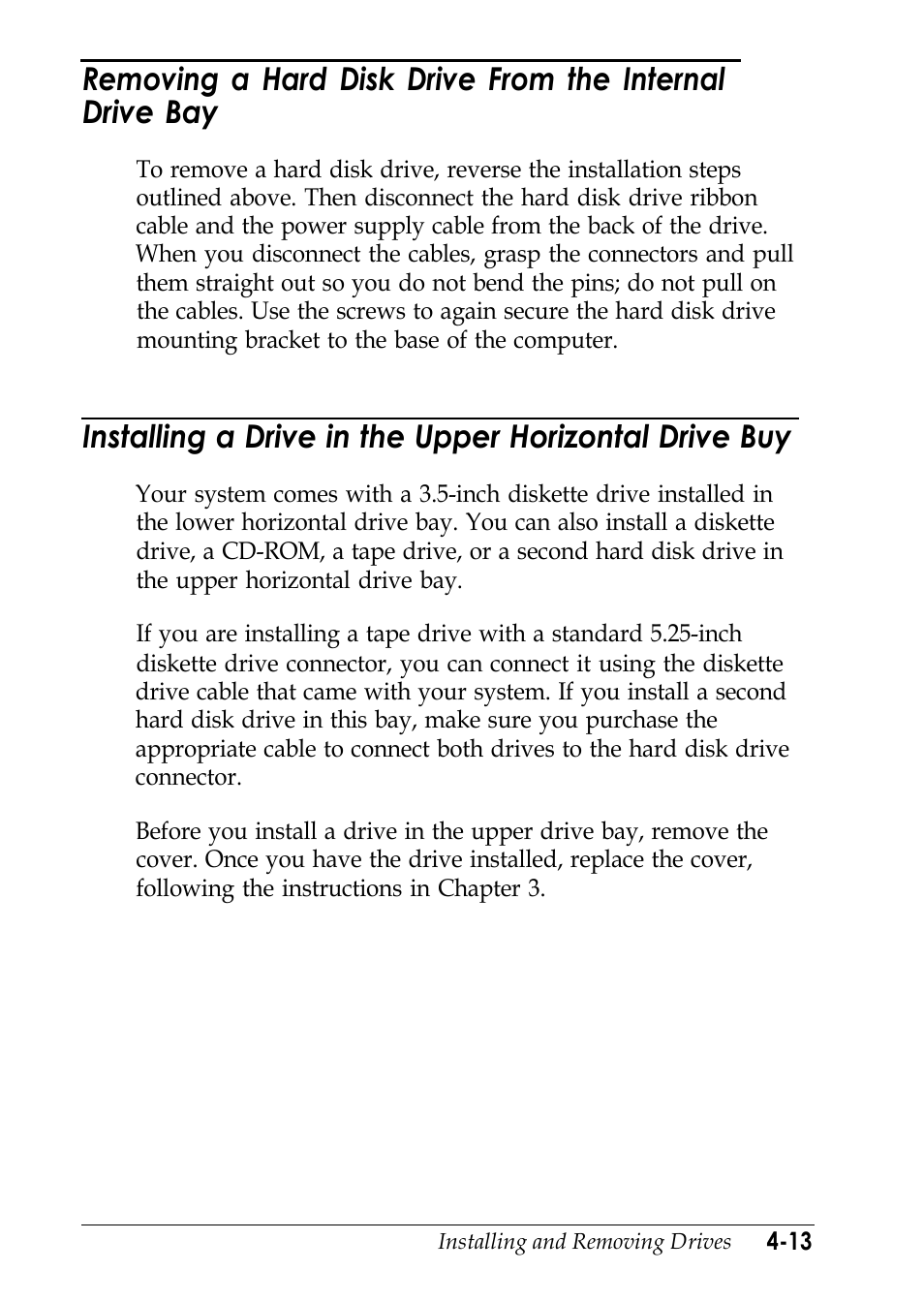 Removing a hard disk drive from the internal | Epson EL 486UC User Manual | Page 86 / 132