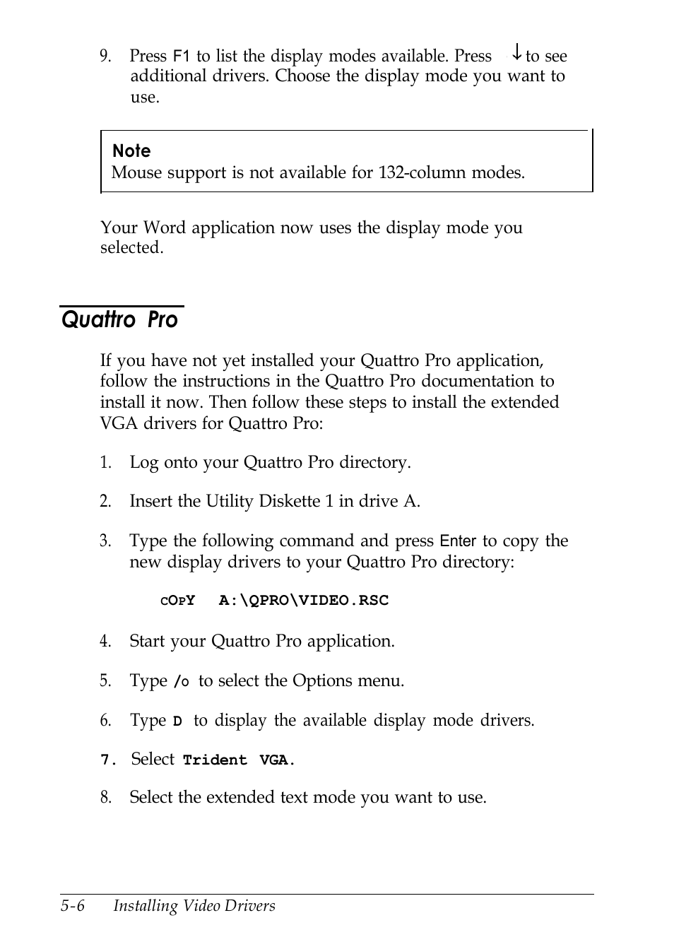 Quattro pro | Epson EL 486UC User Manual | Page 99 / 132