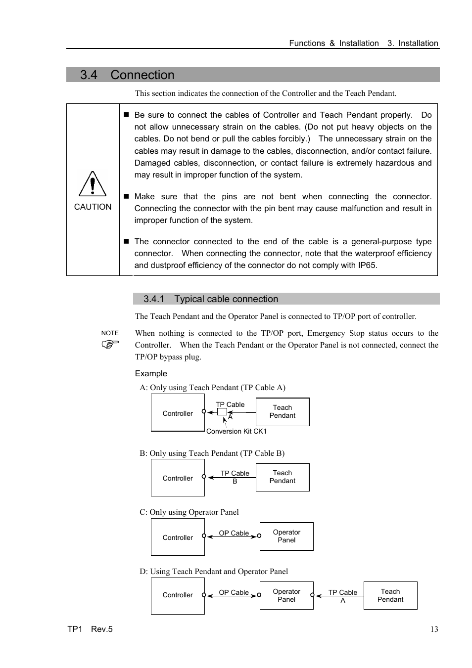 4 connection, 1 typical cable connection | Epson TP1 User Manual | Page 23 / 112