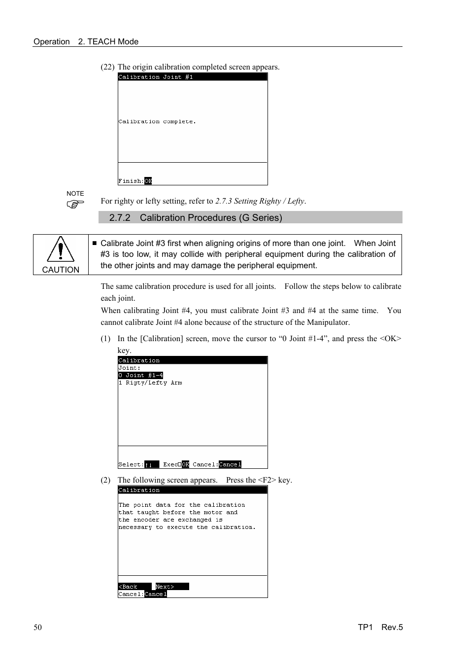 2 calibration procedures (g series) | Epson TP1 User Manual | Page 60 / 112