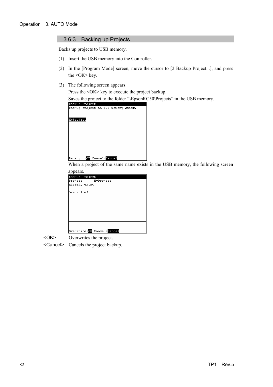3 backing up projects | Epson TP1 User Manual | Page 92 / 112