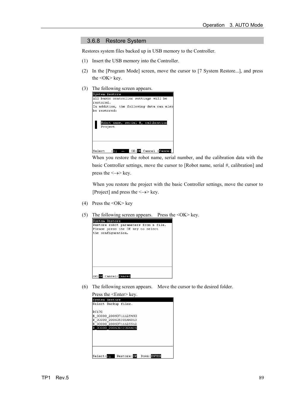 8 restore system | Epson TP1 User Manual | Page 99 / 112