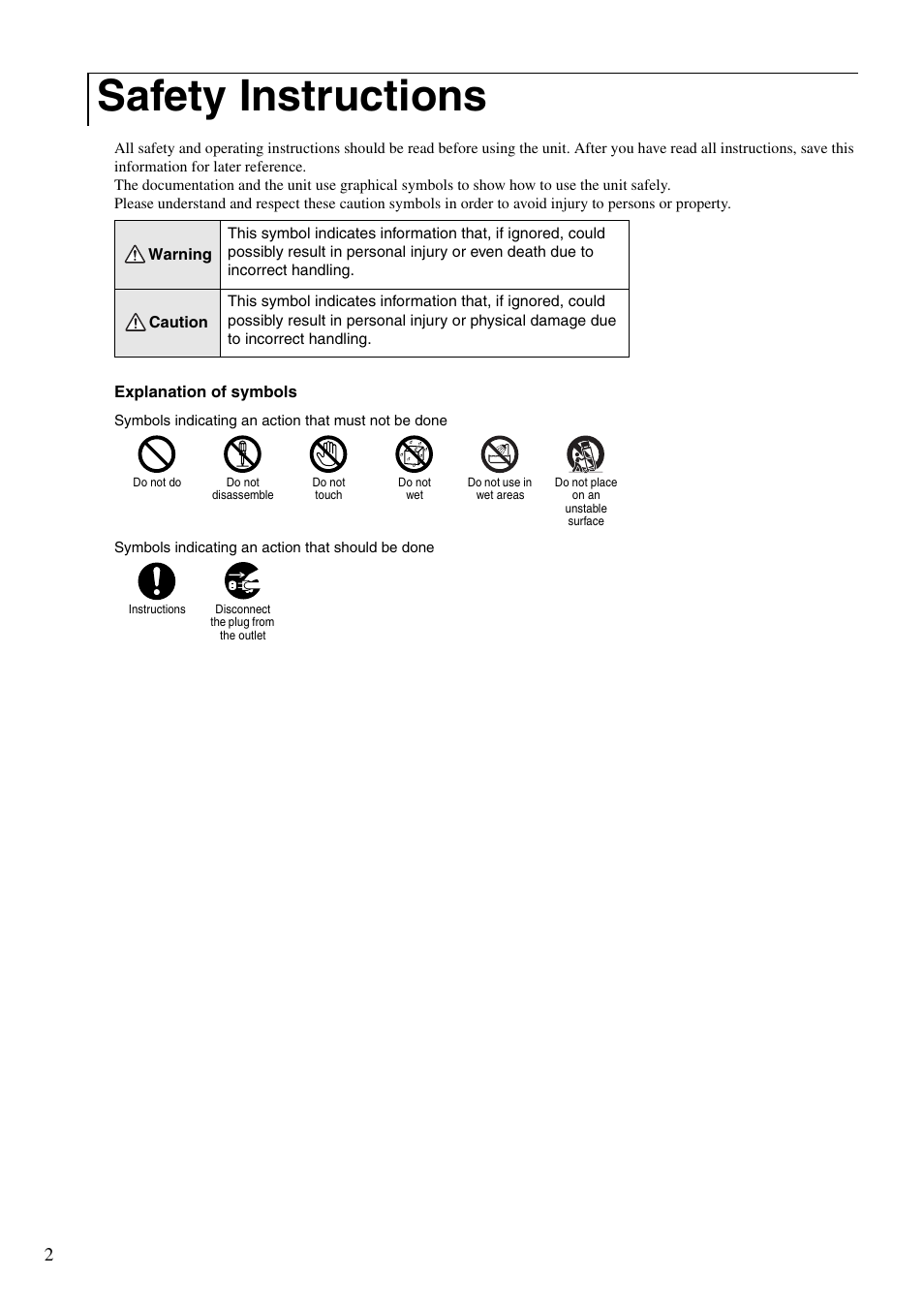 Safety instructions | Epson EB-W8D User Manual | Page 4 / 91