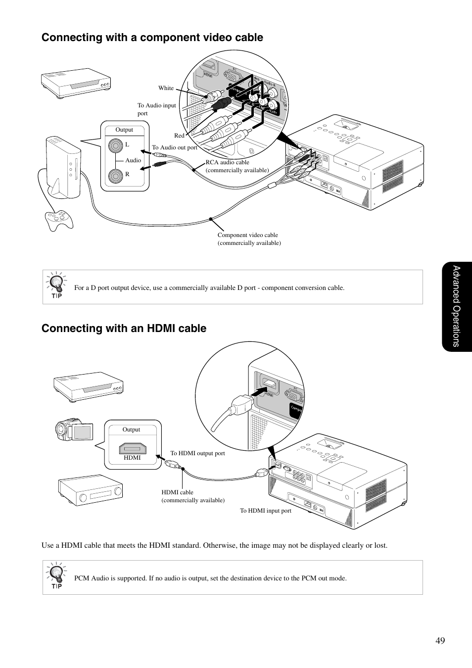 The unit, P. 49, Vice | 49 adv anced oper ations | Epson EB-W8D User Manual | Page 51 / 91