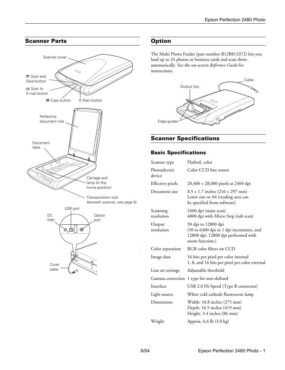 Epson PERFECTION 2480 User Manual | 6 pages