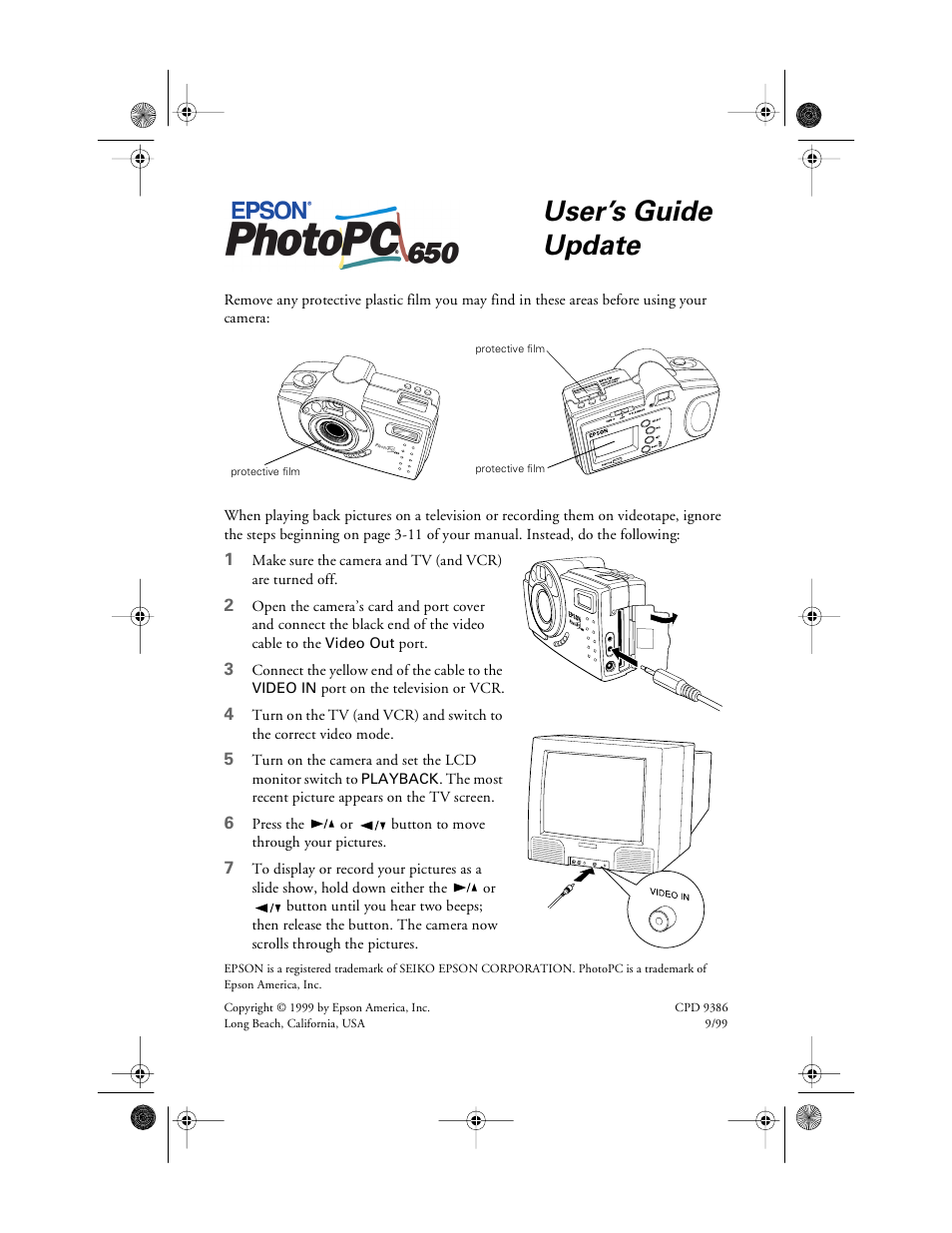 Epson PhotoPC 650 User Manual | 2 pages