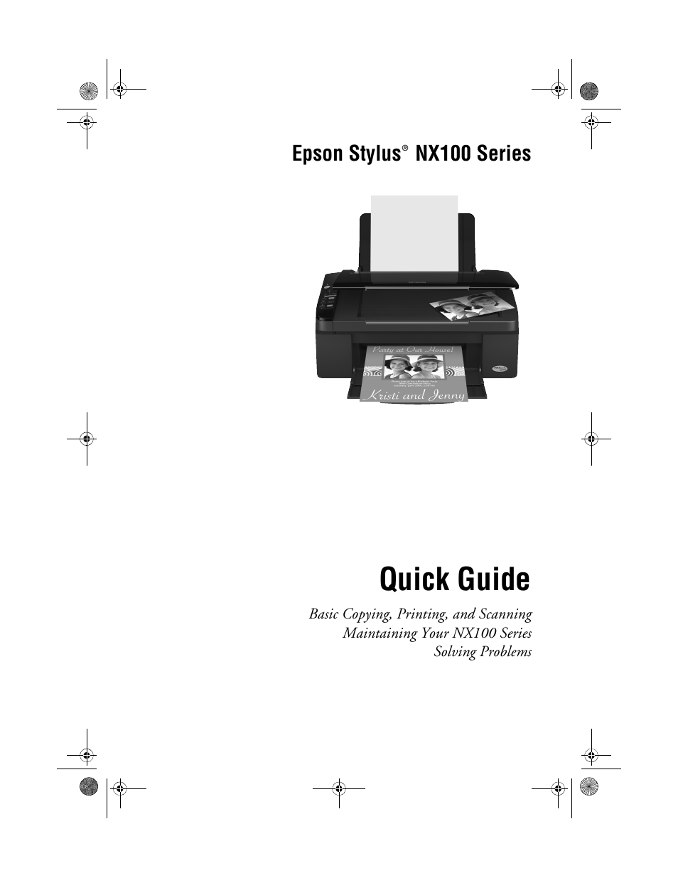 Epson Stylus NX100 User Manual | 40 pages