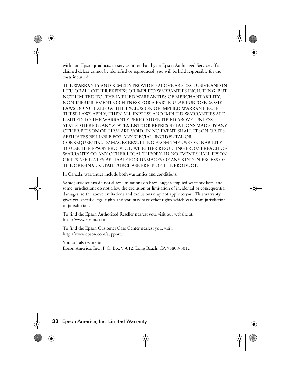 Epson Stylus NX100 User Manual | Page 38 / 40