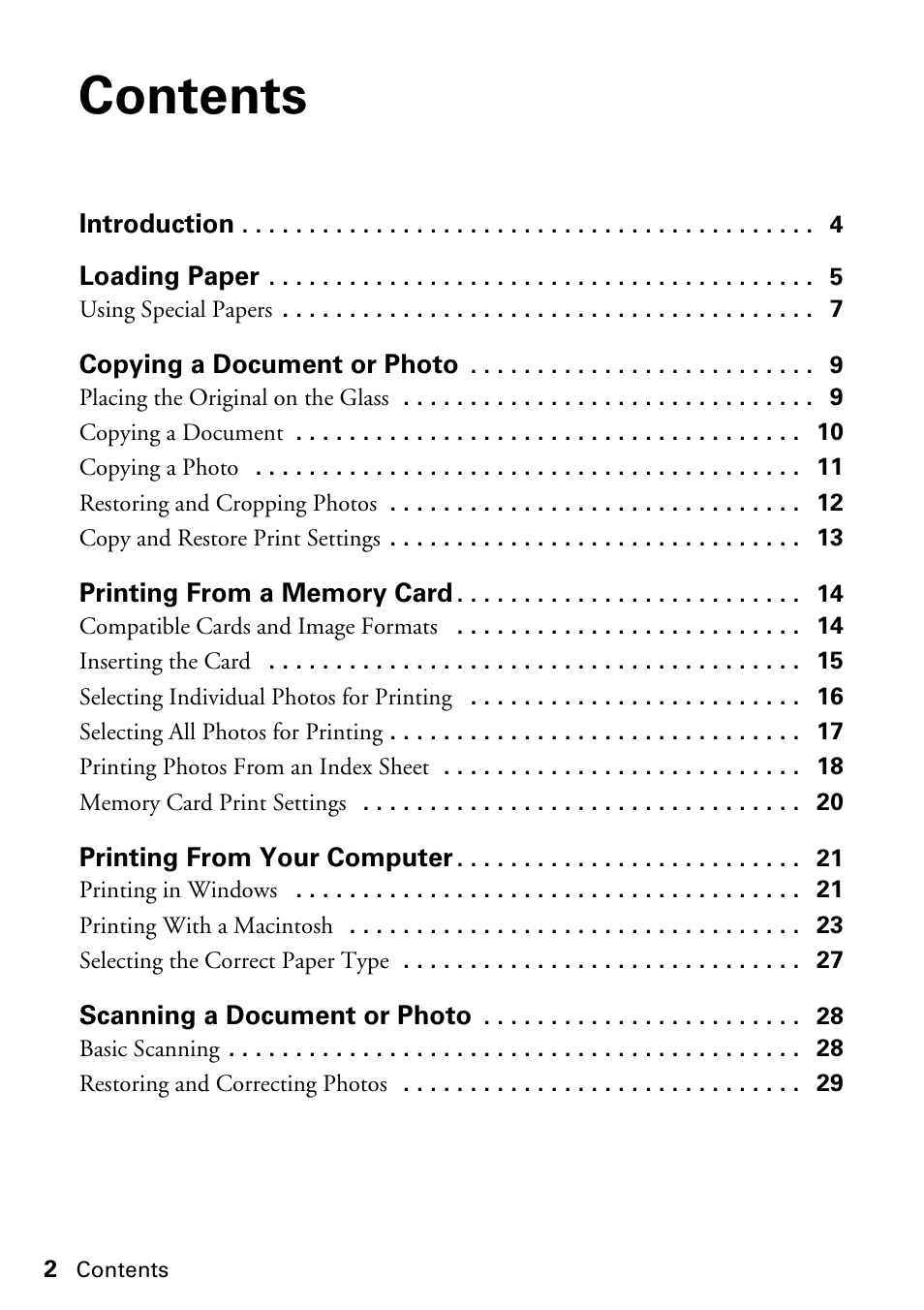Epson STYLUS NX410 User Manual | Page 2 / 48