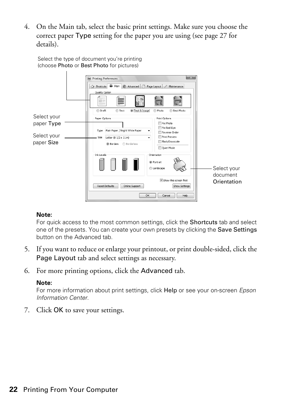 Epson STYLUS NX410 User Manual | Page 22 / 48