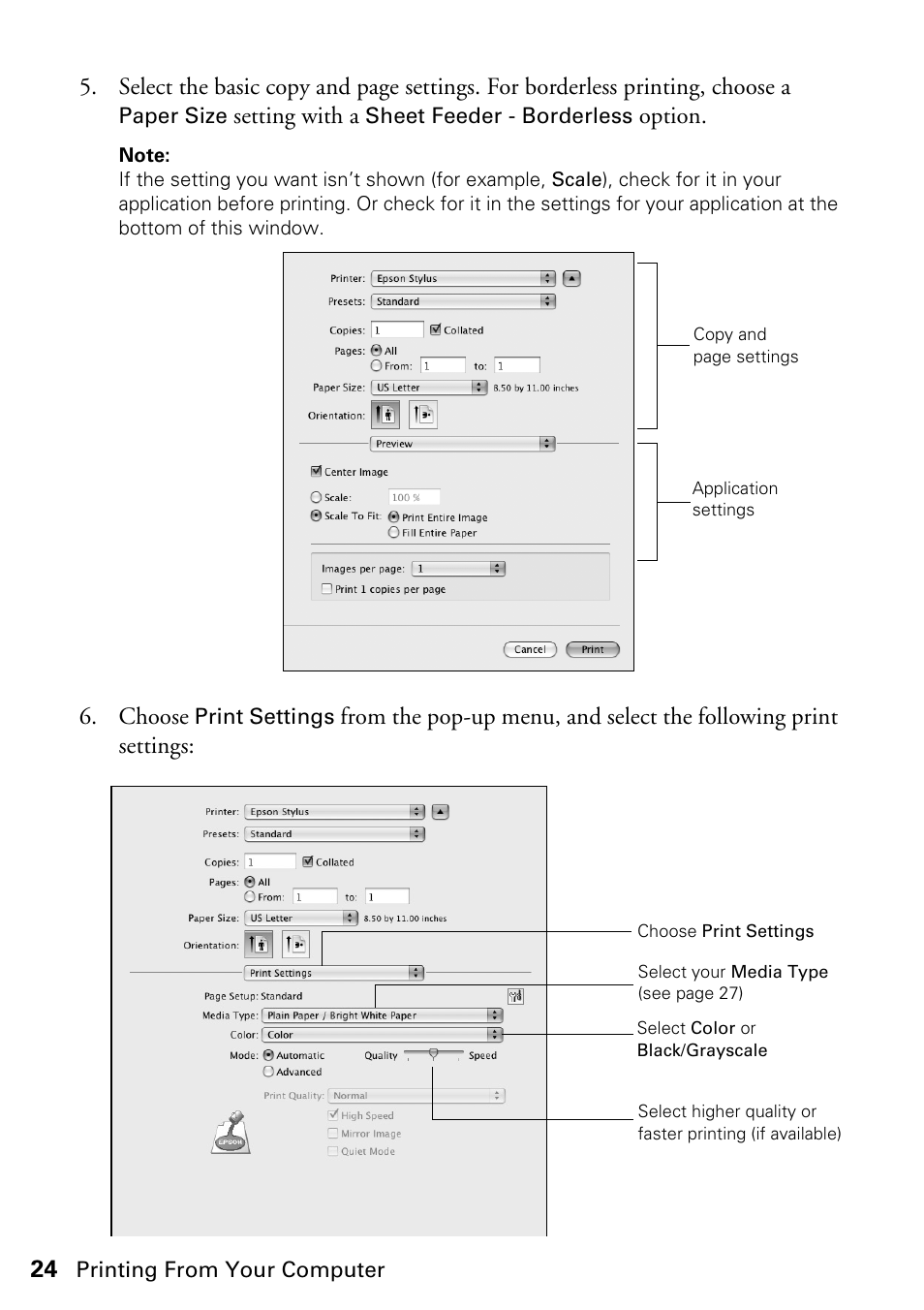 Epson STYLUS NX410 User Manual | Page 24 / 48