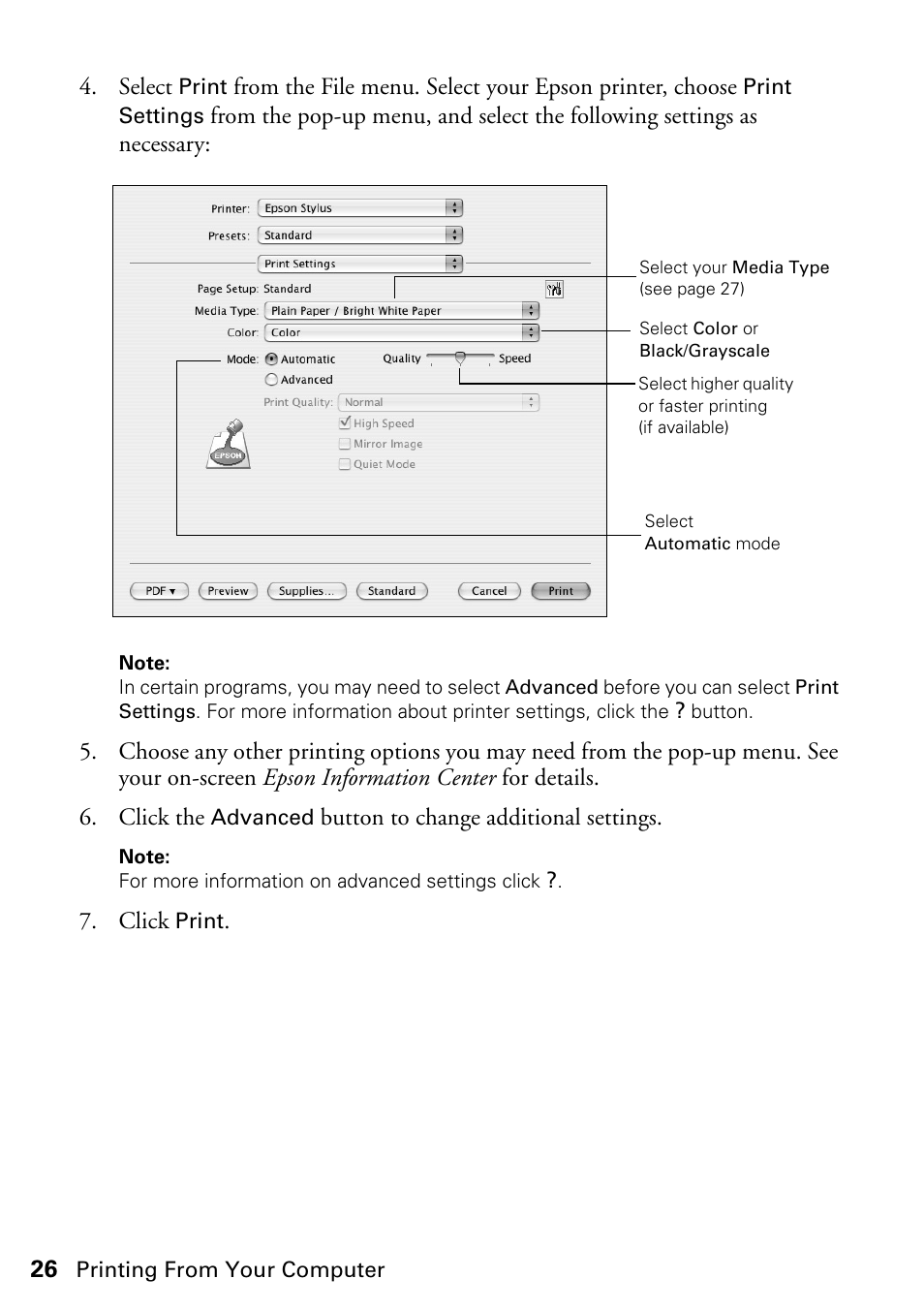 Epson STYLUS NX410 User Manual | Page 26 / 48