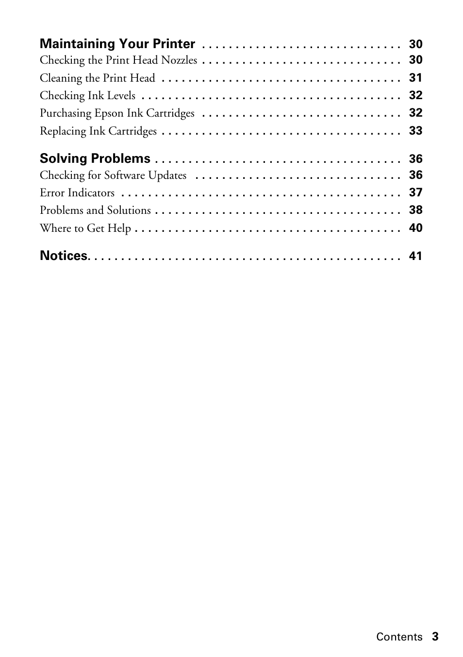 Epson STYLUS NX410 User Manual | Page 3 / 48