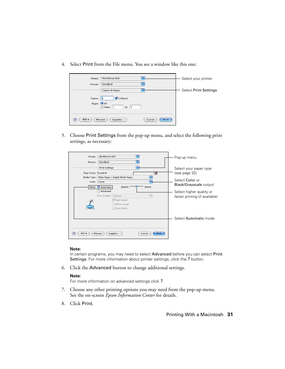 Epson WorkForce 600 Series User Manual | Page 31 / 56