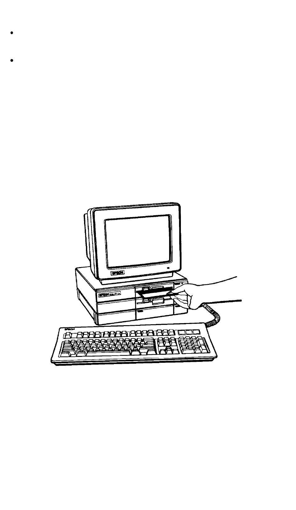 Inserting and removing diskettes | Epson EQUITY Y14499113001 User Manual | Page 36 / 139