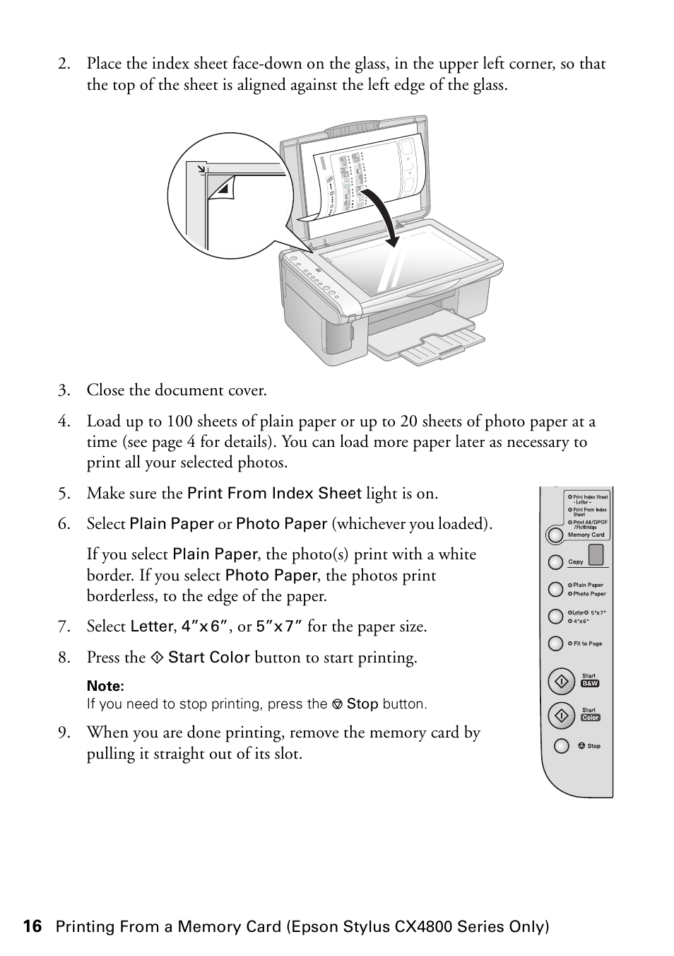 Epson Stylus CX4800 User Manual | Page 16 / 48