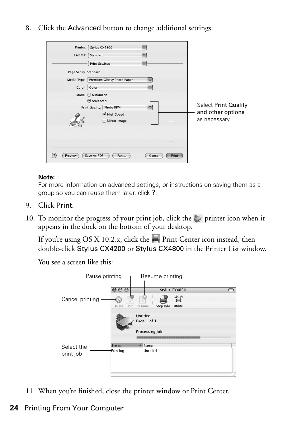 Epson Stylus CX4800 User Manual | Page 24 / 48
