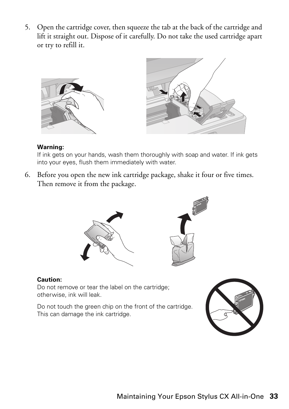 Epson Stylus CX4800 User Manual | Page 33 / 48