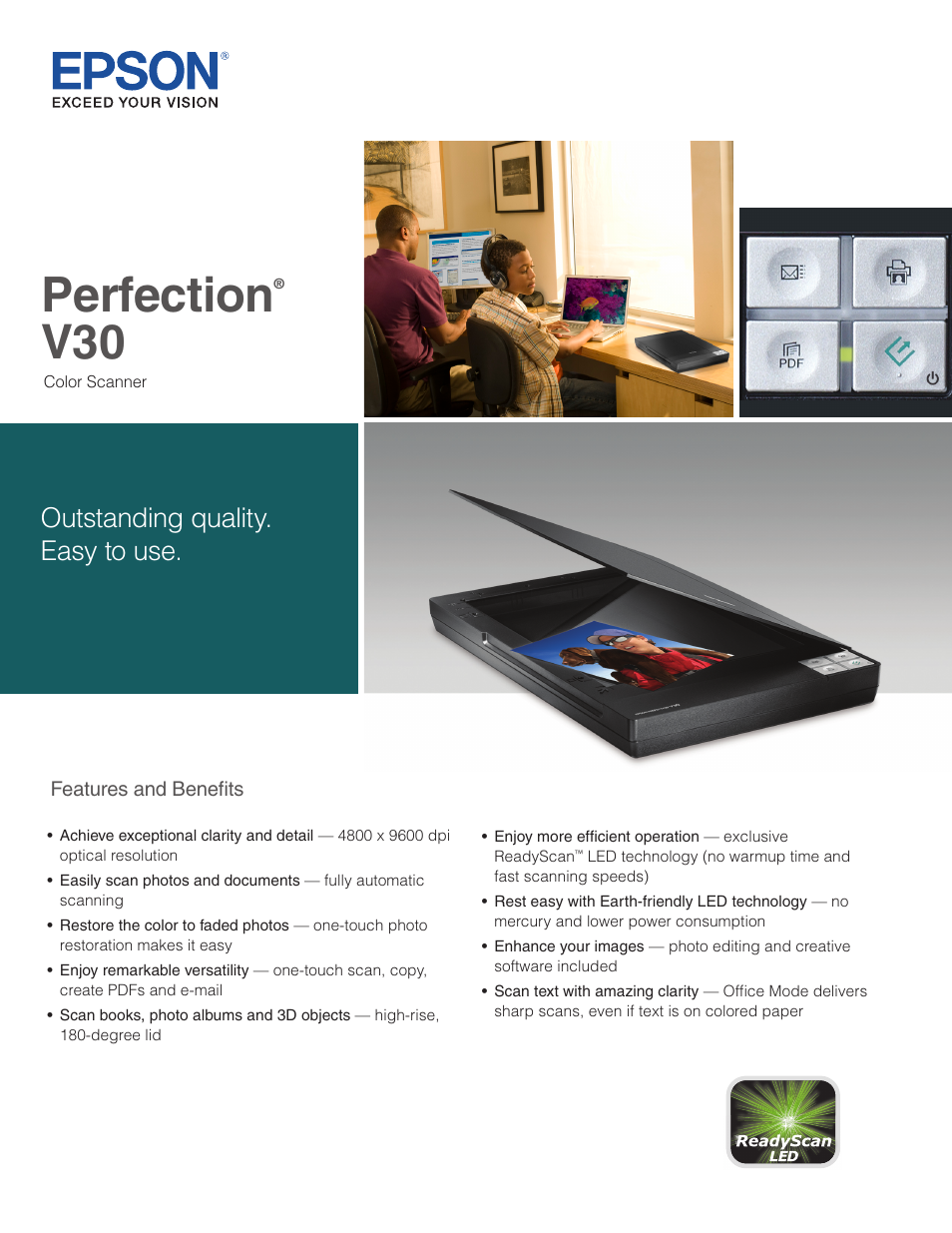 Epson Perfection V30 User Manual | 2 pages