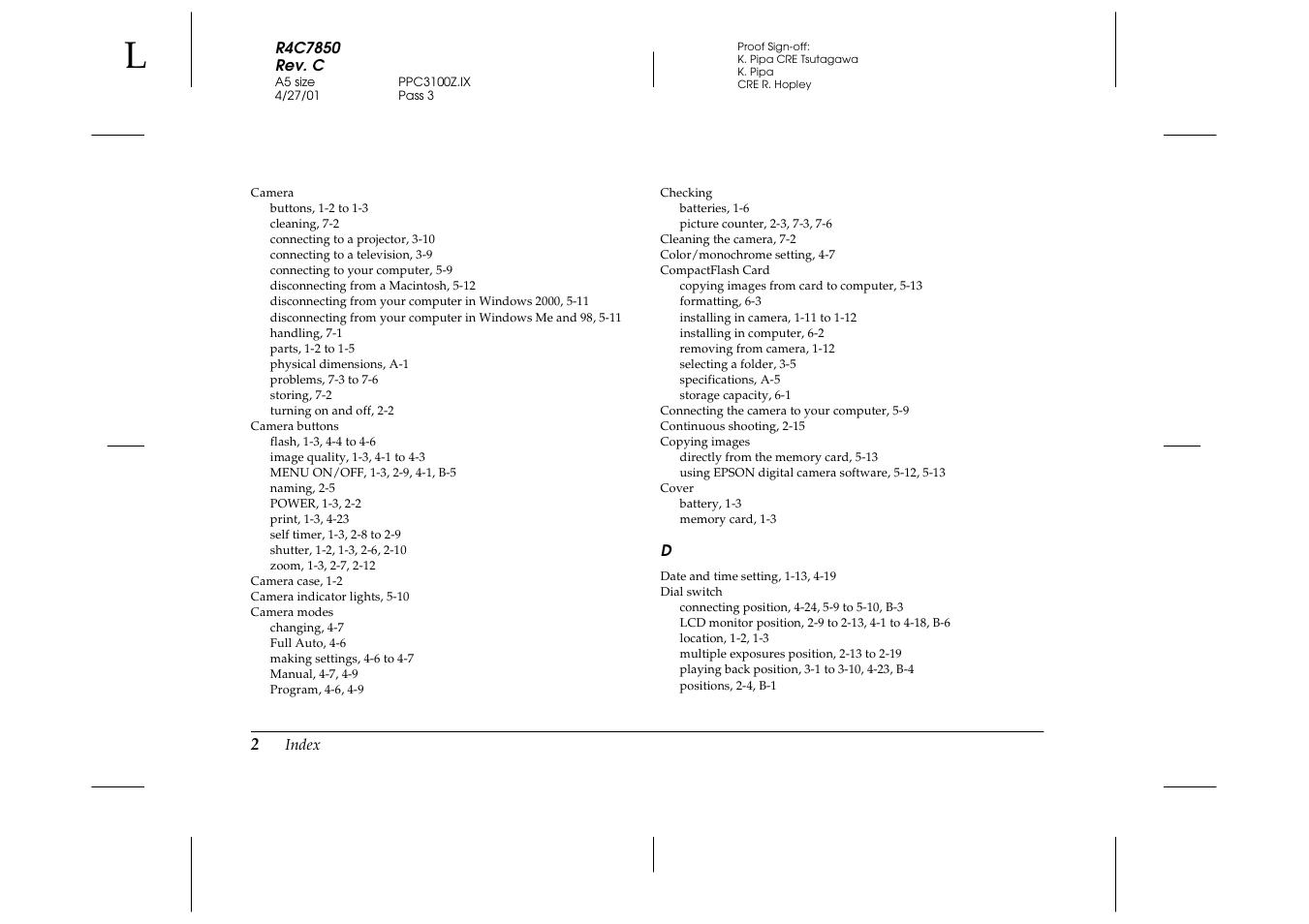 Epson 3100Z User Manual | Page 134 / 143