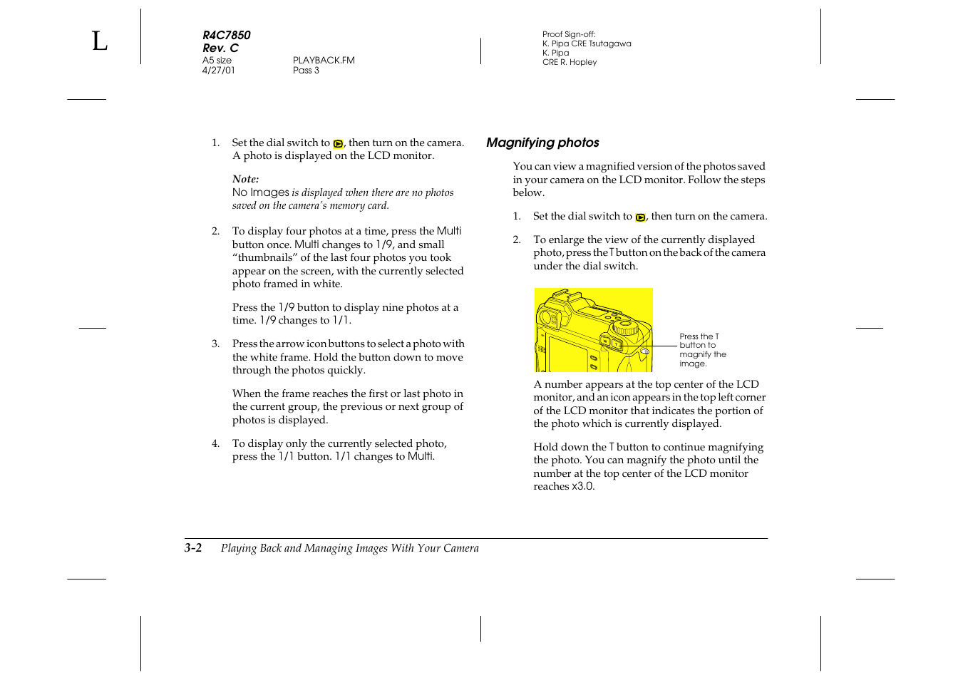 Magnifying photos, Magnifying photos -2 | Epson 3100Z User Manual | Page 54 / 143