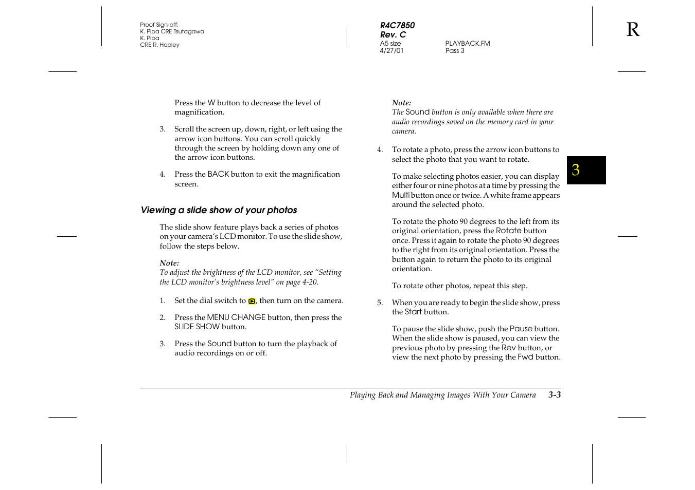 Viewing a slide show of your photos, Viewing a slide show of your photos -3 | Epson 3100Z User Manual | Page 55 / 143