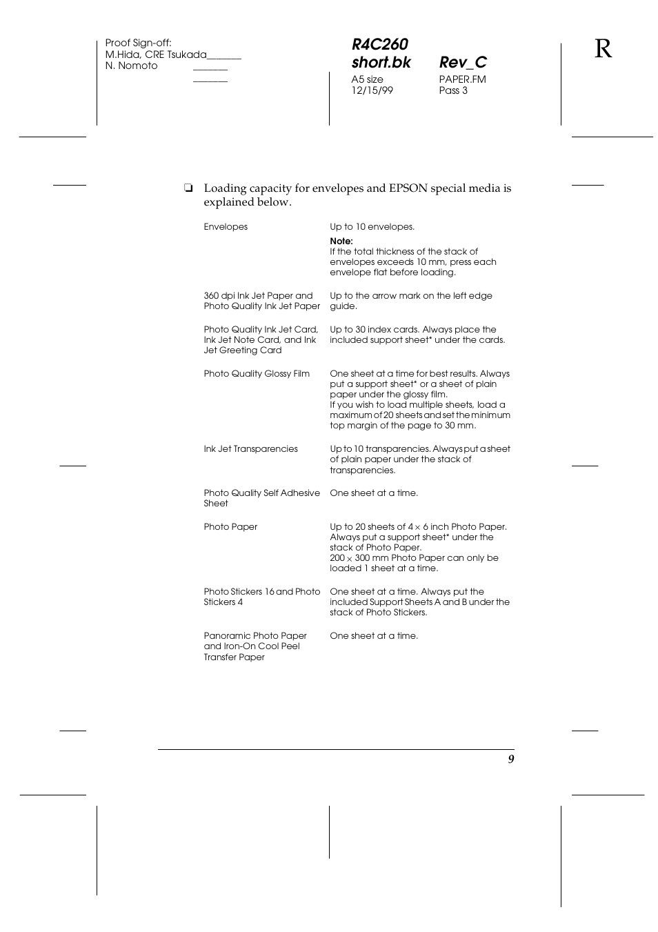R4c260 short.bk rev_c | Epson 460 User Manual | Page 15 / 64