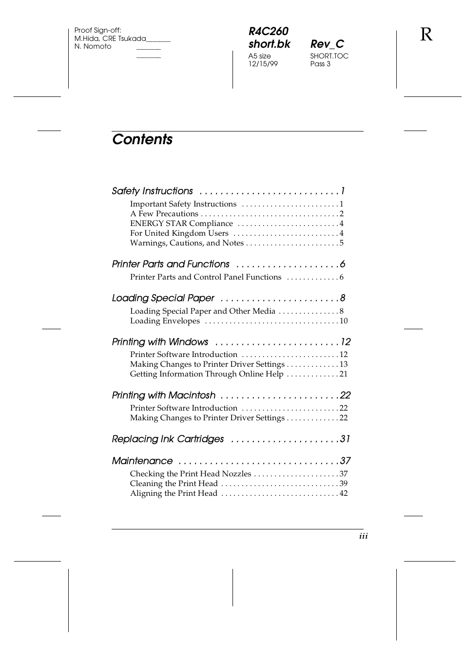 Epson 460 User Manual | Page 5 / 64