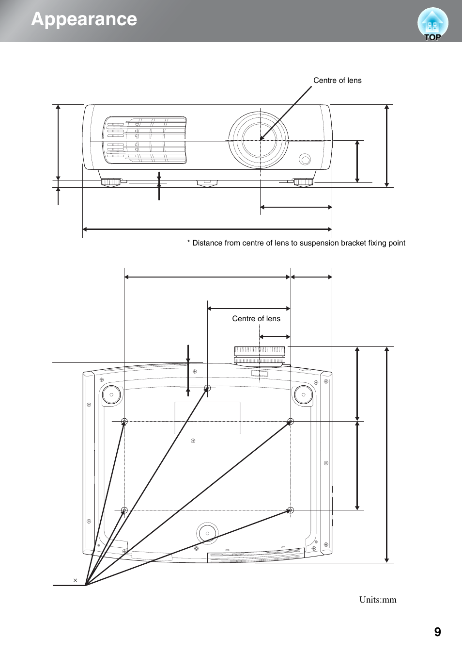 Appearance | Epson EH-TW5000 User Manual | Page 11 / 63