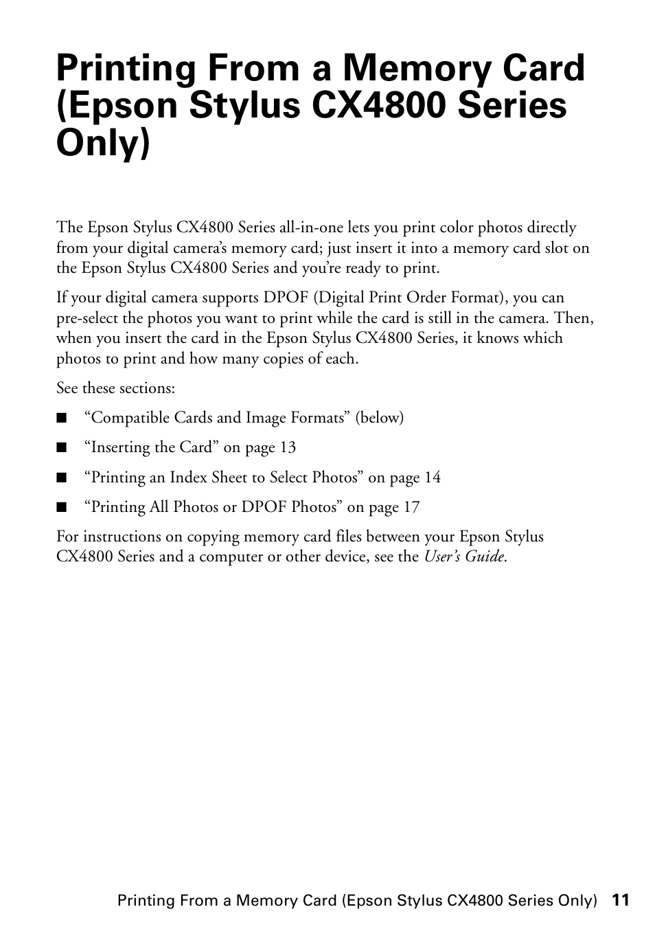 Epson Stylus CX4200 User Manual | Page 11 / 48