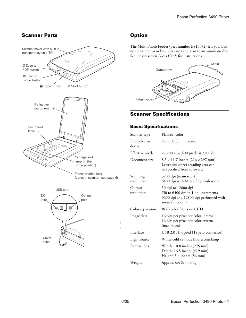 Epson Perfection Photo 3490 User Manual | 6 pages