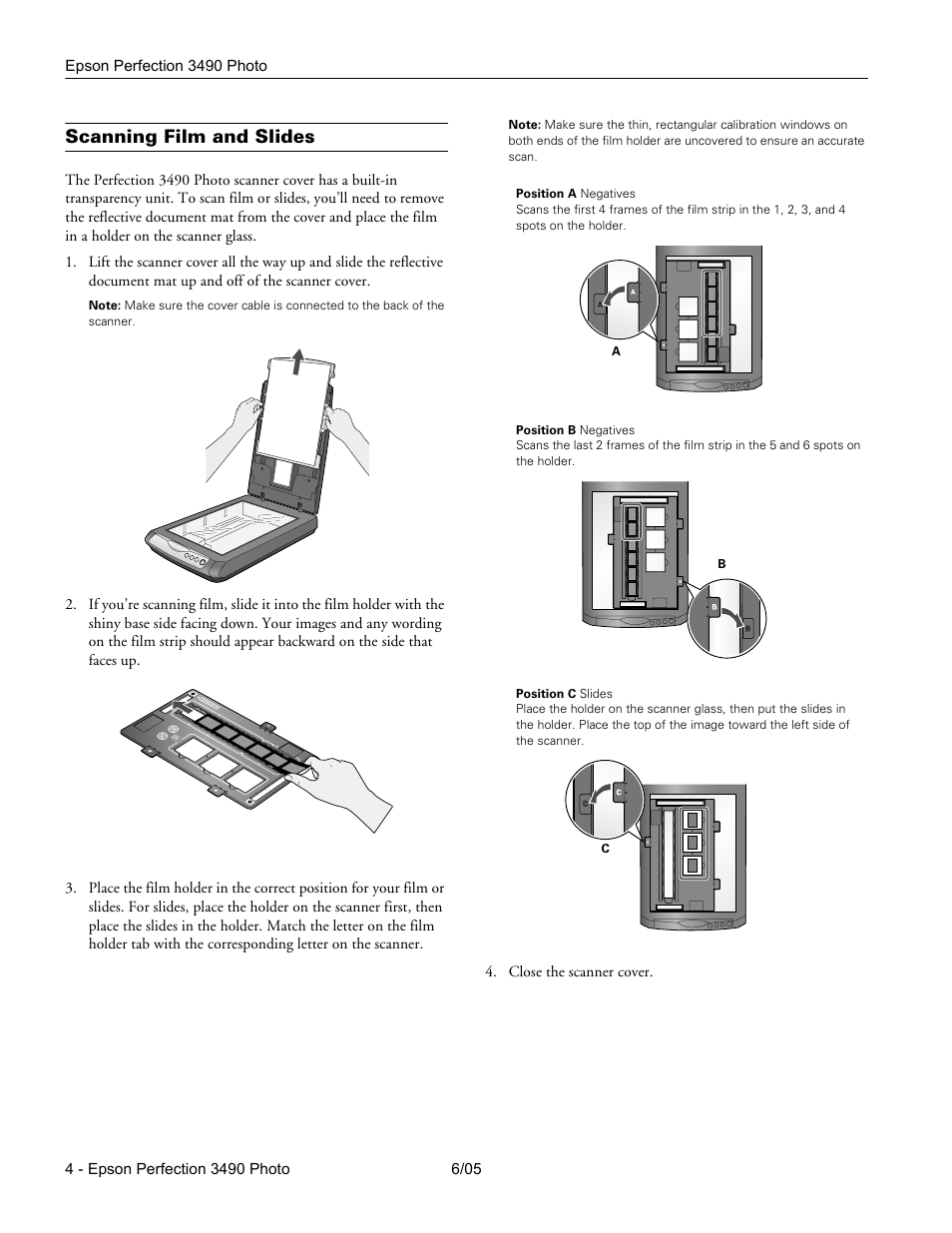 Scanning film and slides | Epson Perfection Photo 3490 User Manual | Page 4 / 6