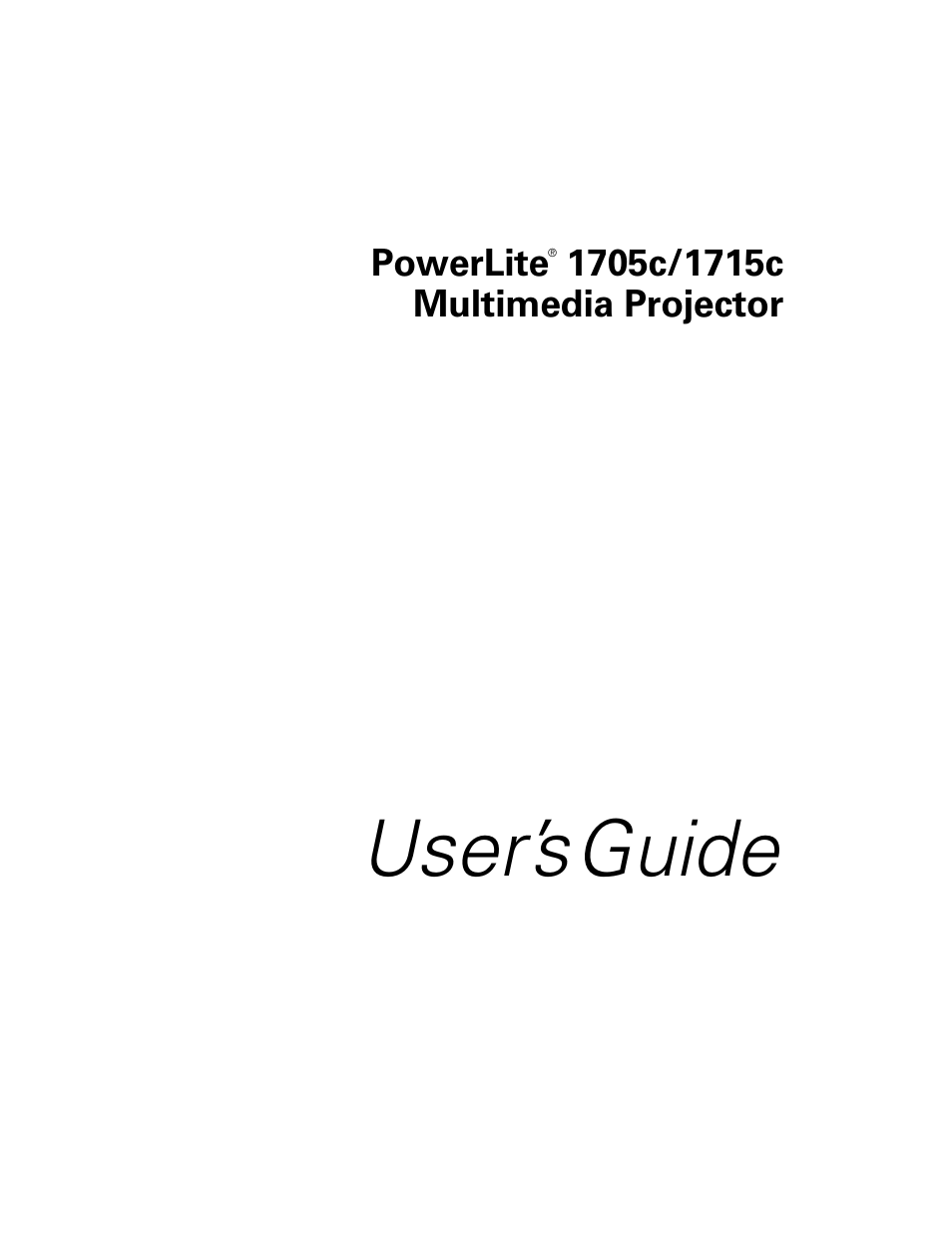 Epson PowerLite 1715c User Manual | 202 pages