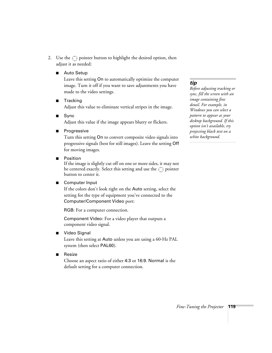 Epson PowerLite 1715c User Manual | Page 119 / 202