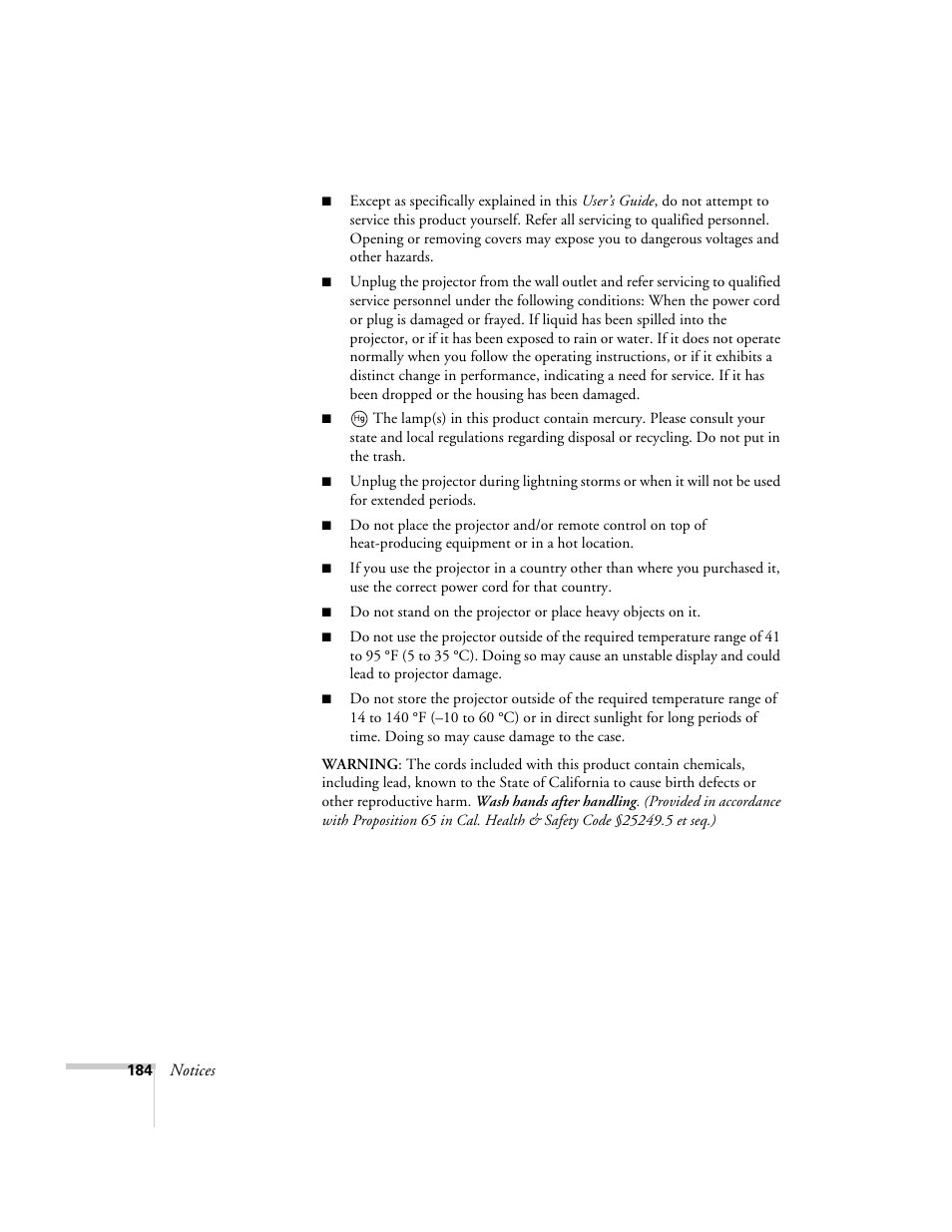 Epson PowerLite 1715c User Manual | Page 184 / 202