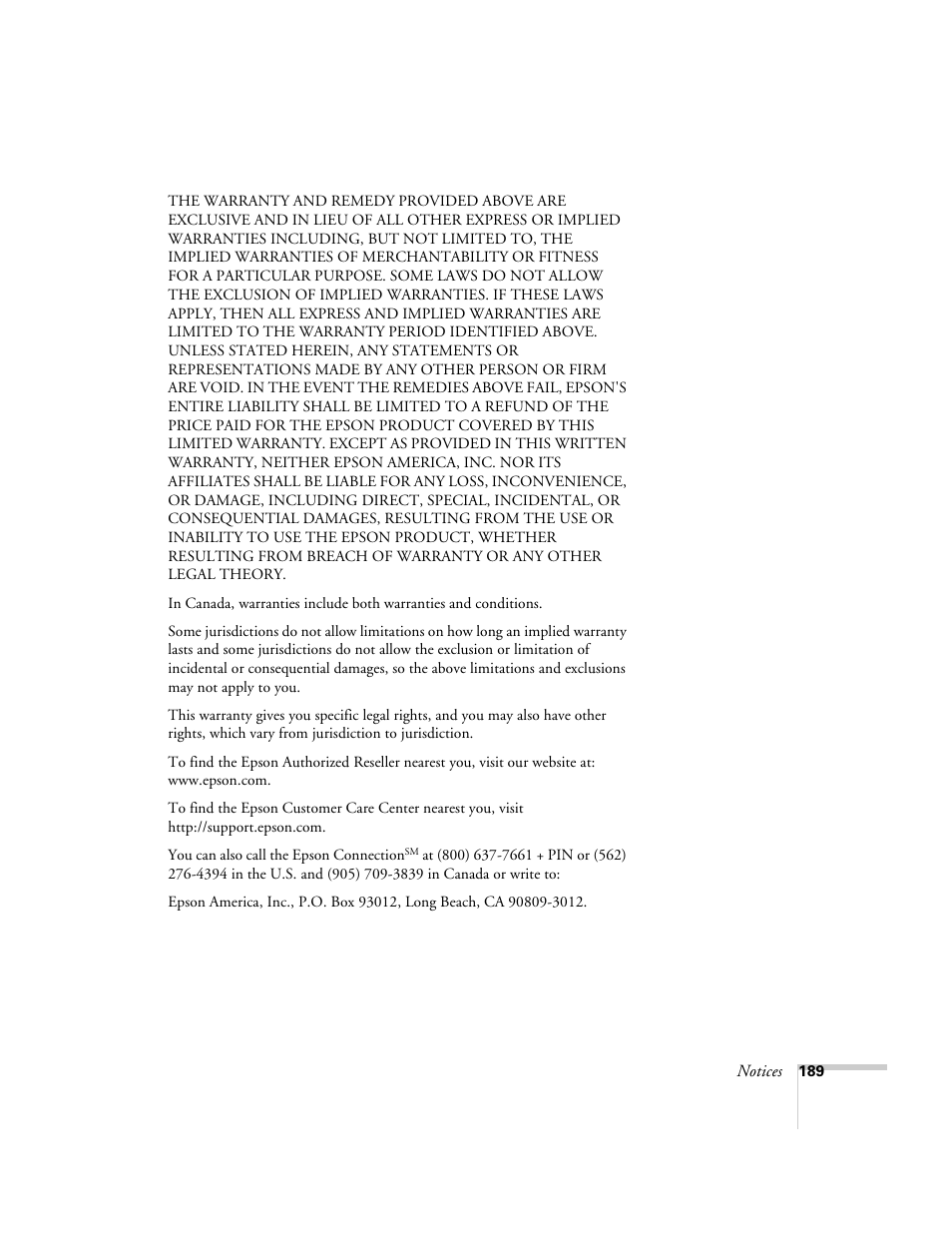 Epson PowerLite 1715c User Manual | Page 189 / 202